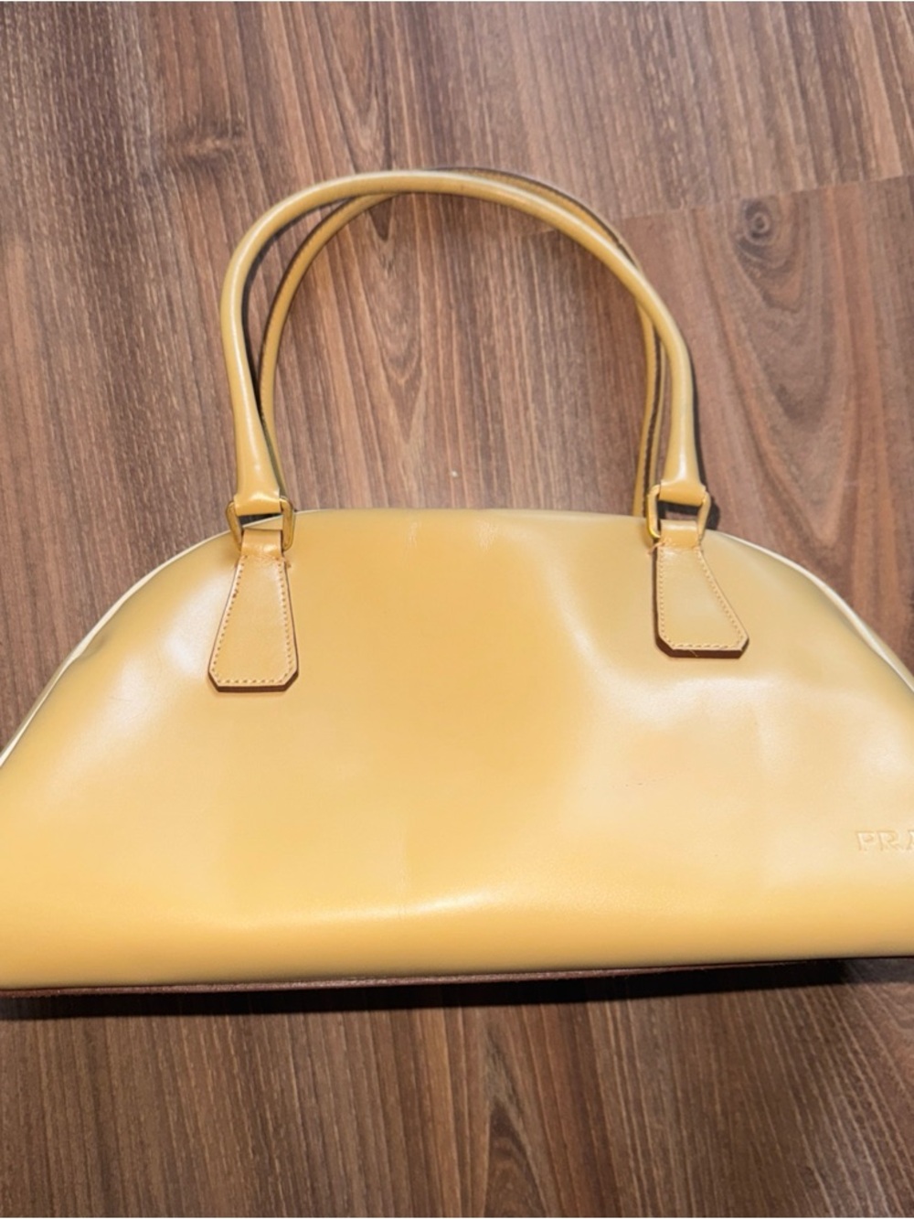 Prada Mustard Yellow Dome-Shape Shoulder Bag